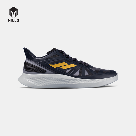 Mills Sepatu Lari Running Shoes Olahraga Saga Black / Grey / Gold 9106004