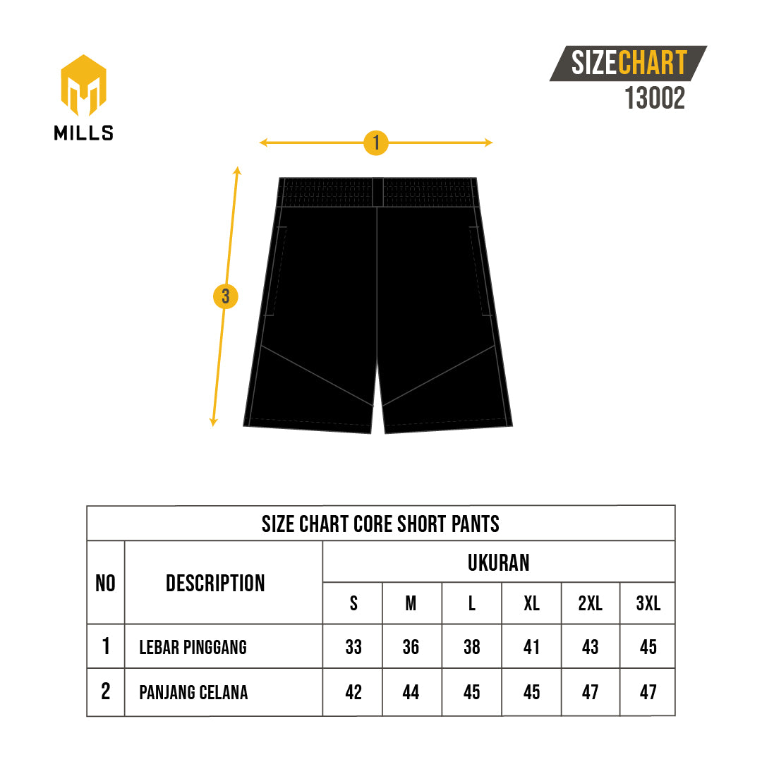 MILLS CELANA OLAHRAGA CORE SHORT PANTS 13002