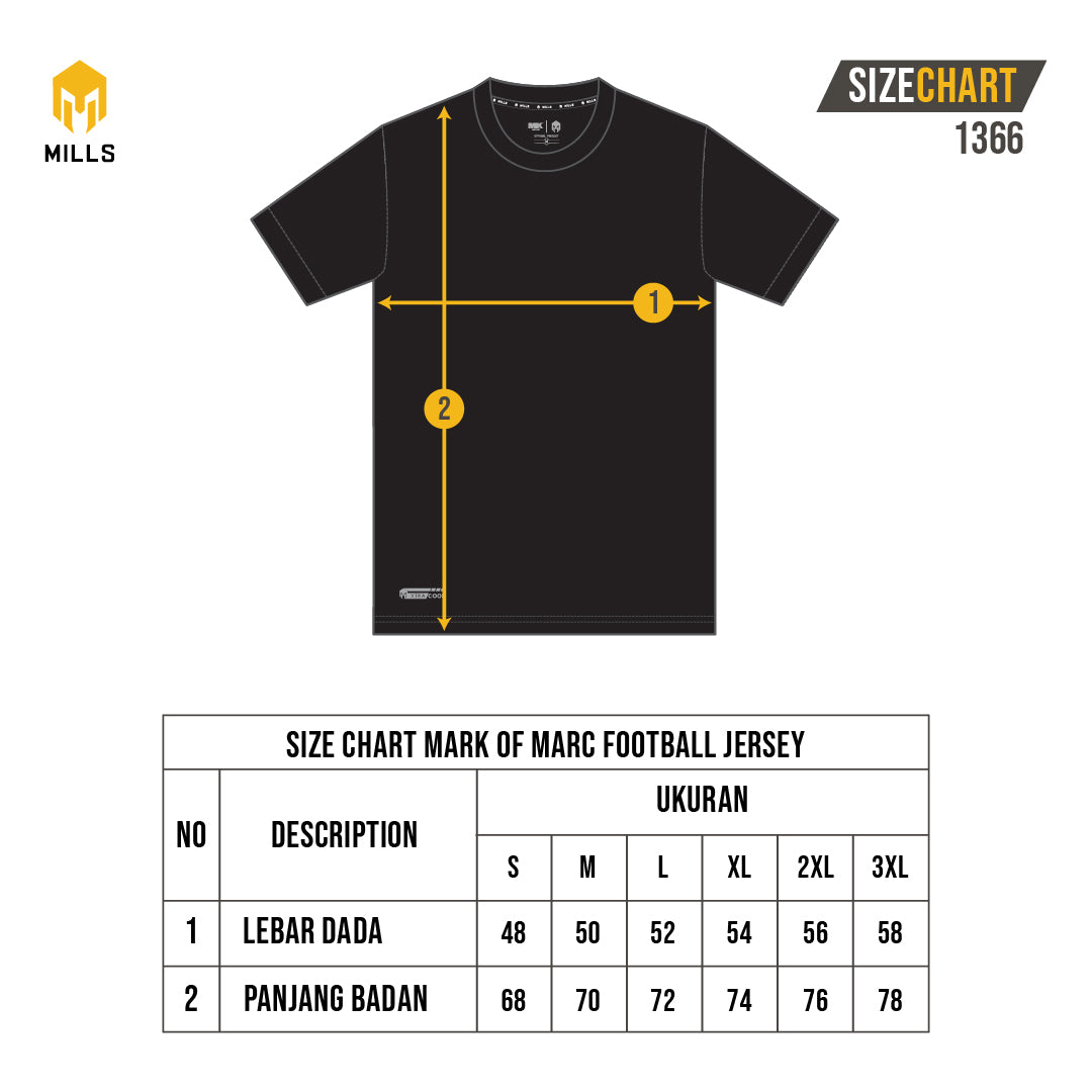 MILLS Baju Olahraga Jersey Sepakbola Football Futsal Soccer Jersey Mark Of Marc 1366