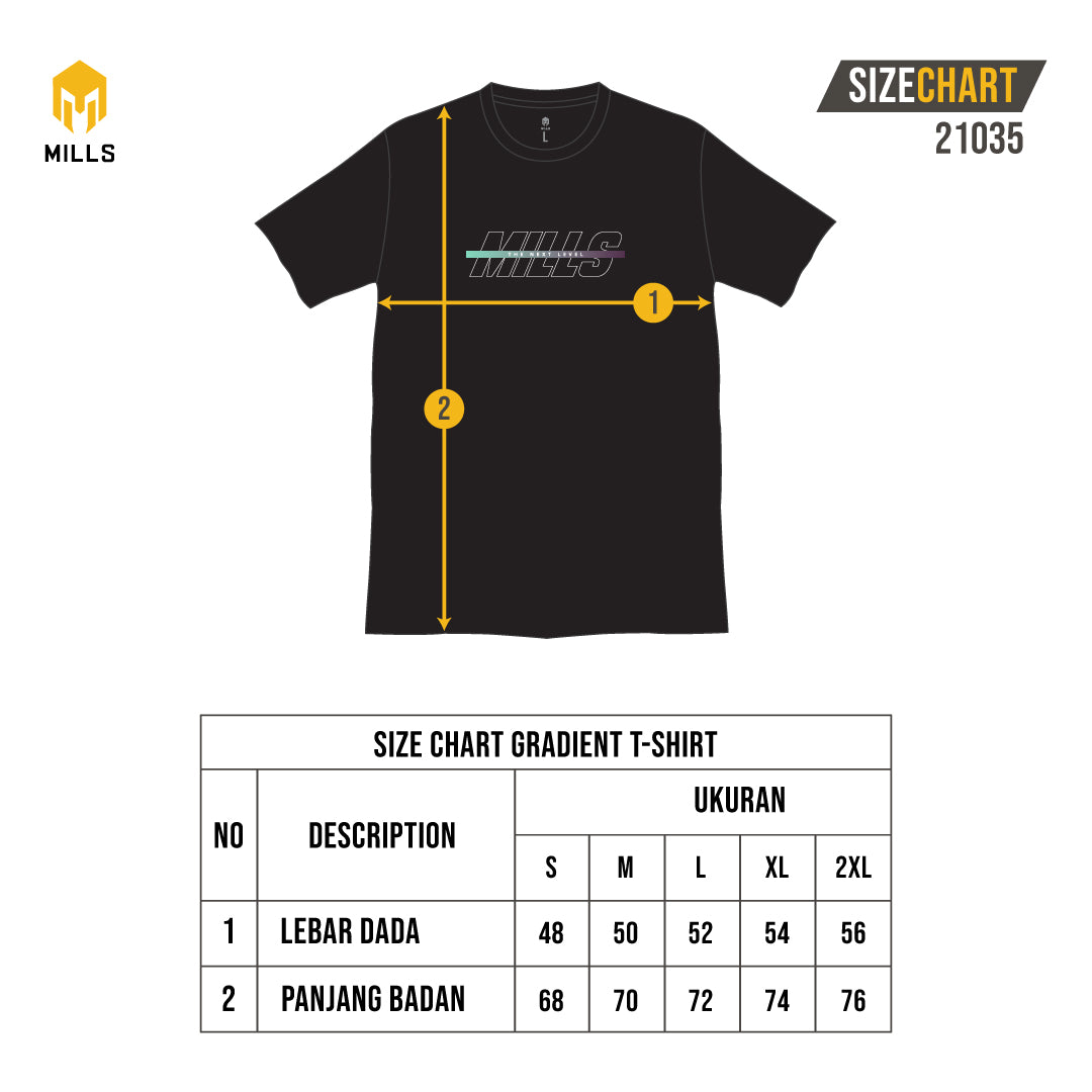 MILLS Kaos Oblong Katun Cotton T-Shirt Gradient 21035