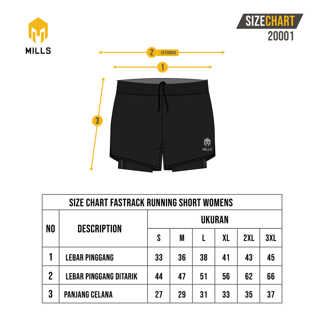 MILLS CELANA RUNNING FASTRACK SHORT PANTS WOMEN 20001