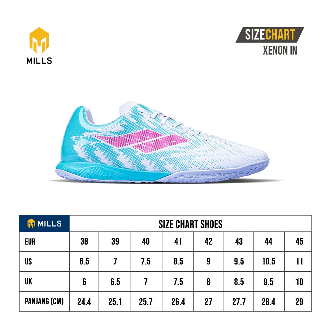 MILLS Sepatu Futsal Xenon In White / Turquoise 9401633
