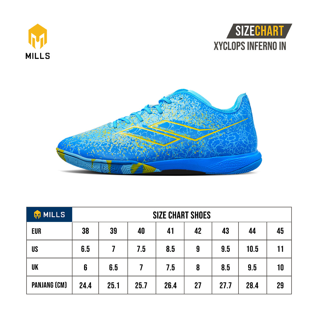 MILLS Sepatu Futsal Xyclops Inferno IN LT. Blue / Blue / Yellow 9403202