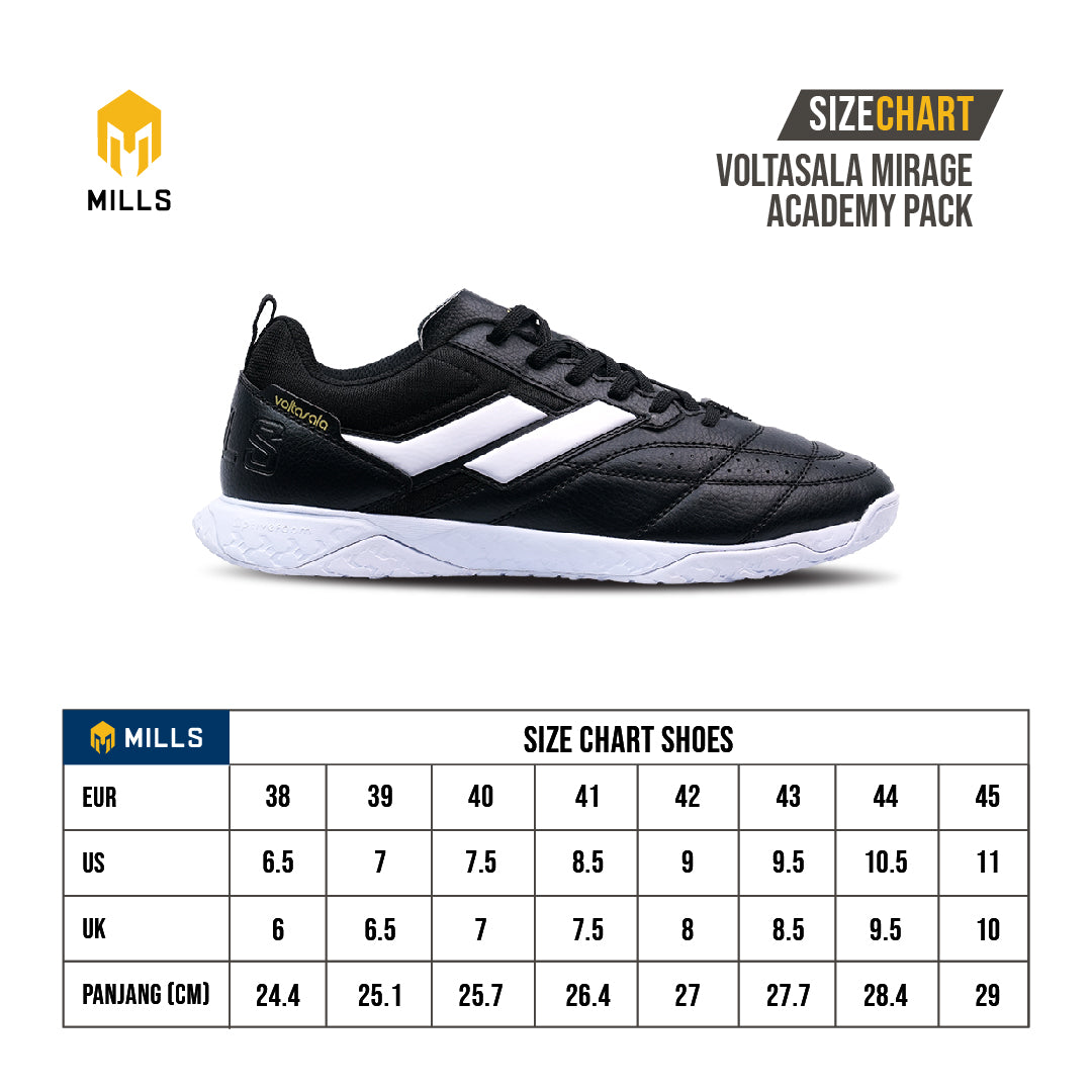 MILLS Sepatu Futsal Voltasala Mirage Academy Pack All Black 9501501