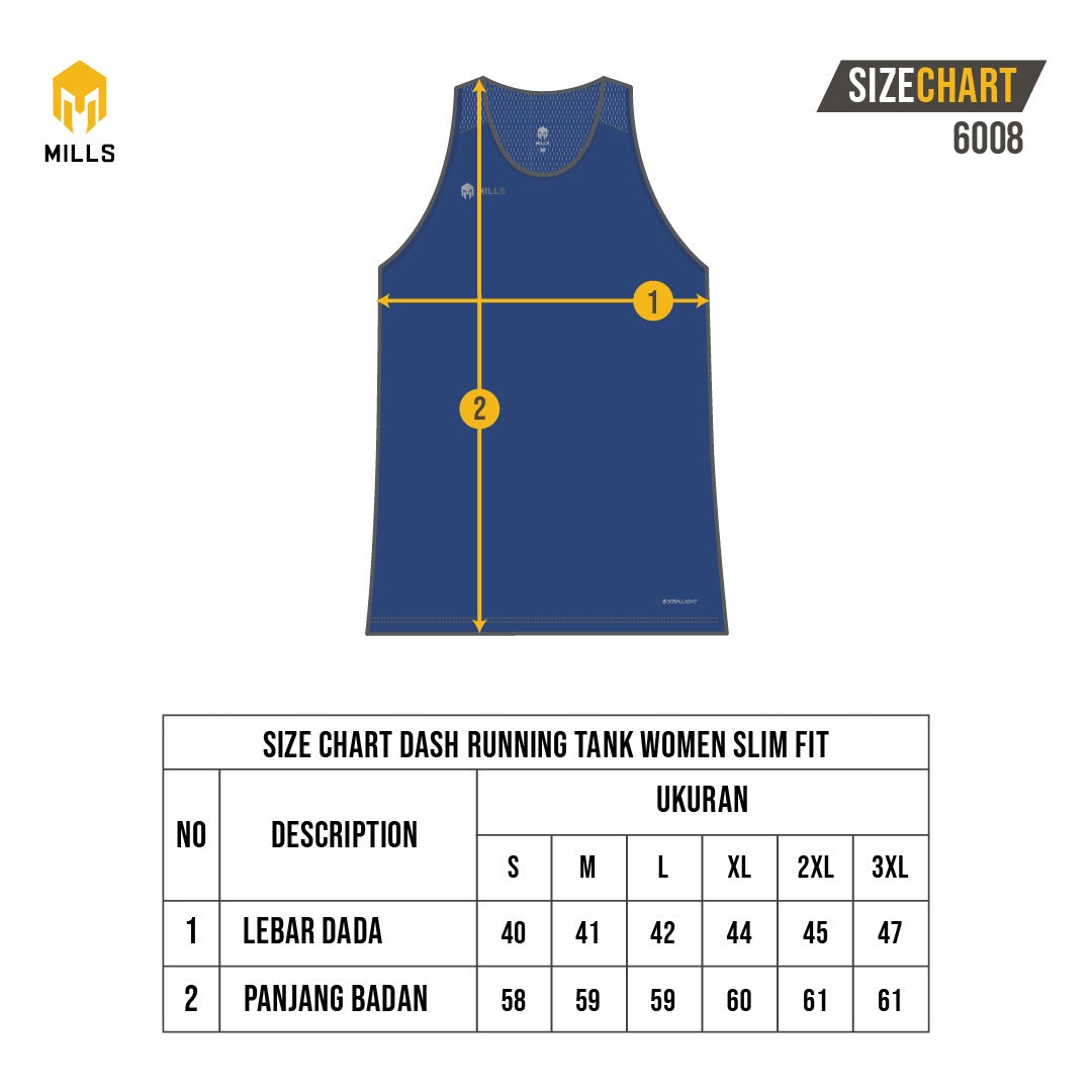 MILLS Singlet Wanita Running Dash Running Tank Women 6008