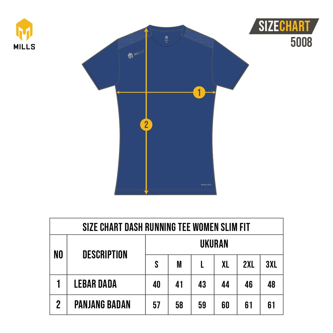 MILLS Baju Olahraga Running Dash Running Tee Women 5008