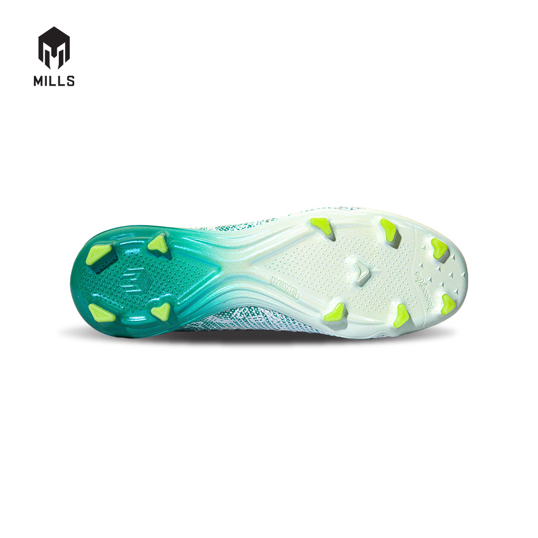 MILLS Sepatu Sepakbola Xyclops ACG MK II Elite FG White / Spectra. Green 9303501