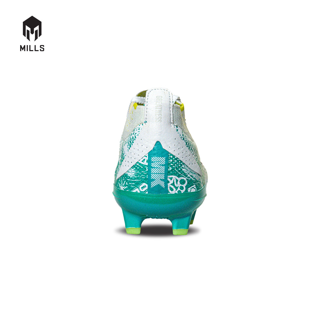 MILLS Sepatu Sepakbola Xyclops ACG MK II Elite FG White / Spectra. Green 9303501