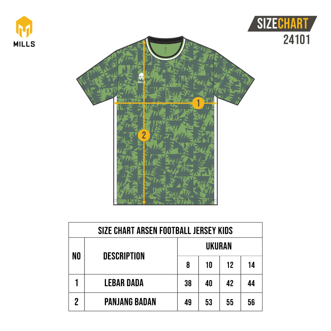MILLS Baju Olahraga Jersey Sepakbola Football Futsal Soccer Jersey Arsen Kids 24101