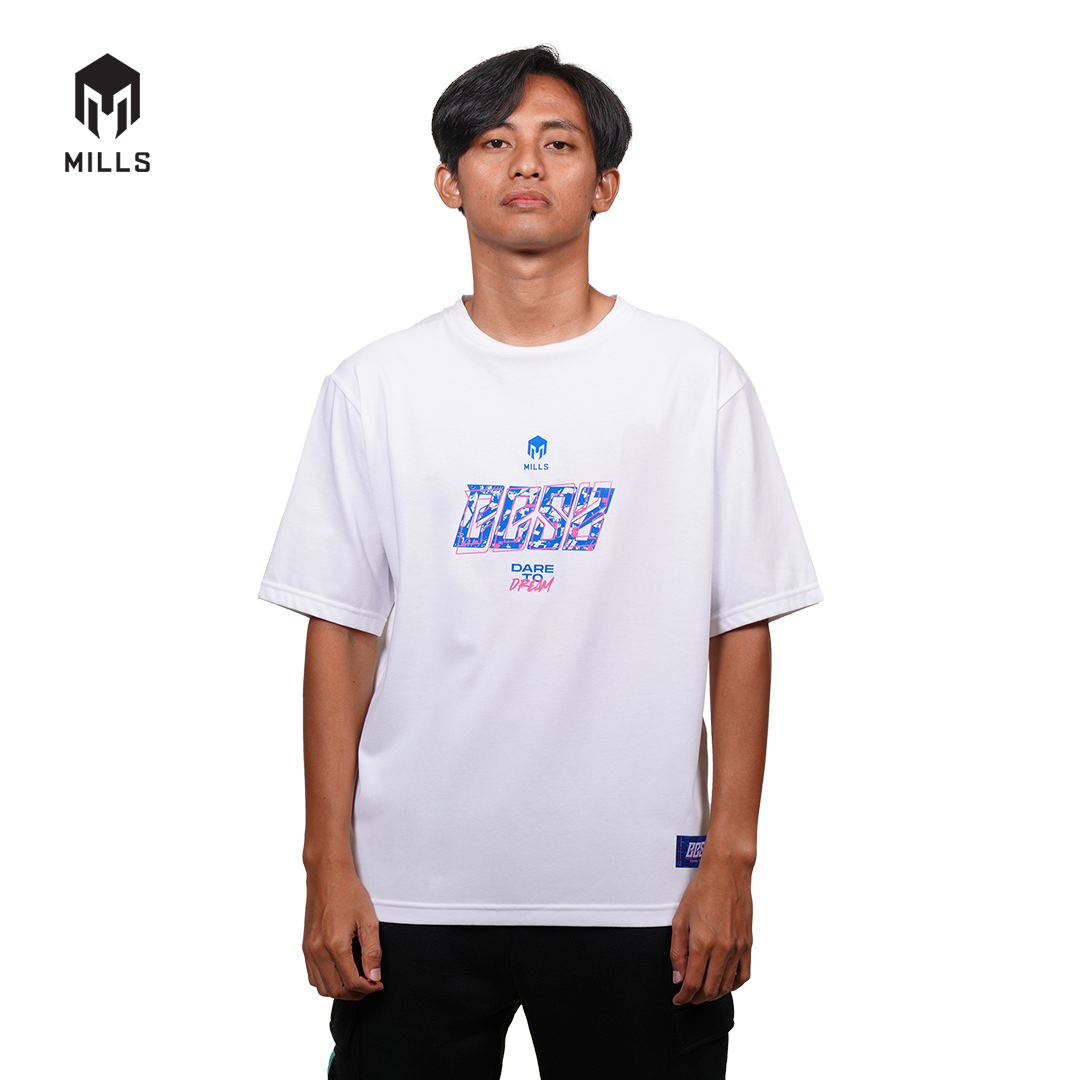 MILLS Kaos Oblong Katun Cotton T-Shirt BBS Oversize T-Shirt 28010