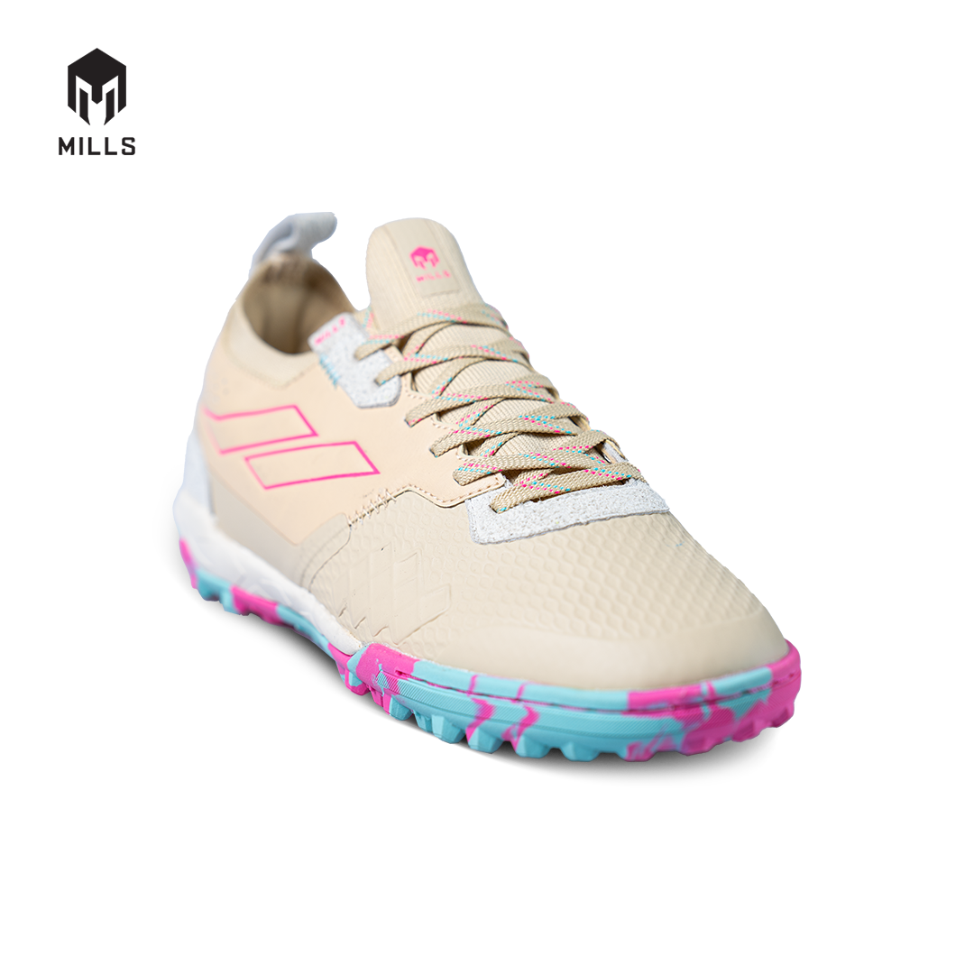 MILLS Sepatu Futsal Voltasala Pro Nemesis Turf Beige / Pink / LT Blue 9001502