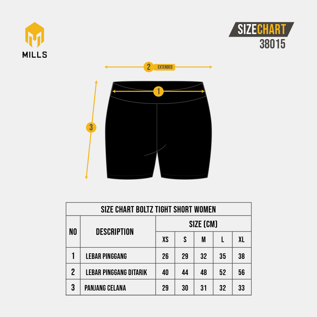 MILLS CELANA LEGGING WANITA BOLTZ TIGHT SHORT WOMEN 03400015