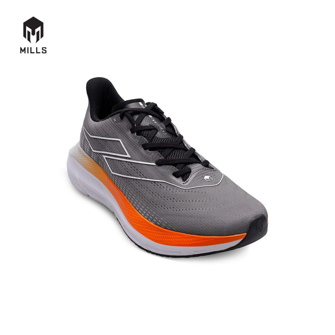 Mills Sepatu Lari Running Shoes Enermax Stream DK Grey / Orange / White 9103204