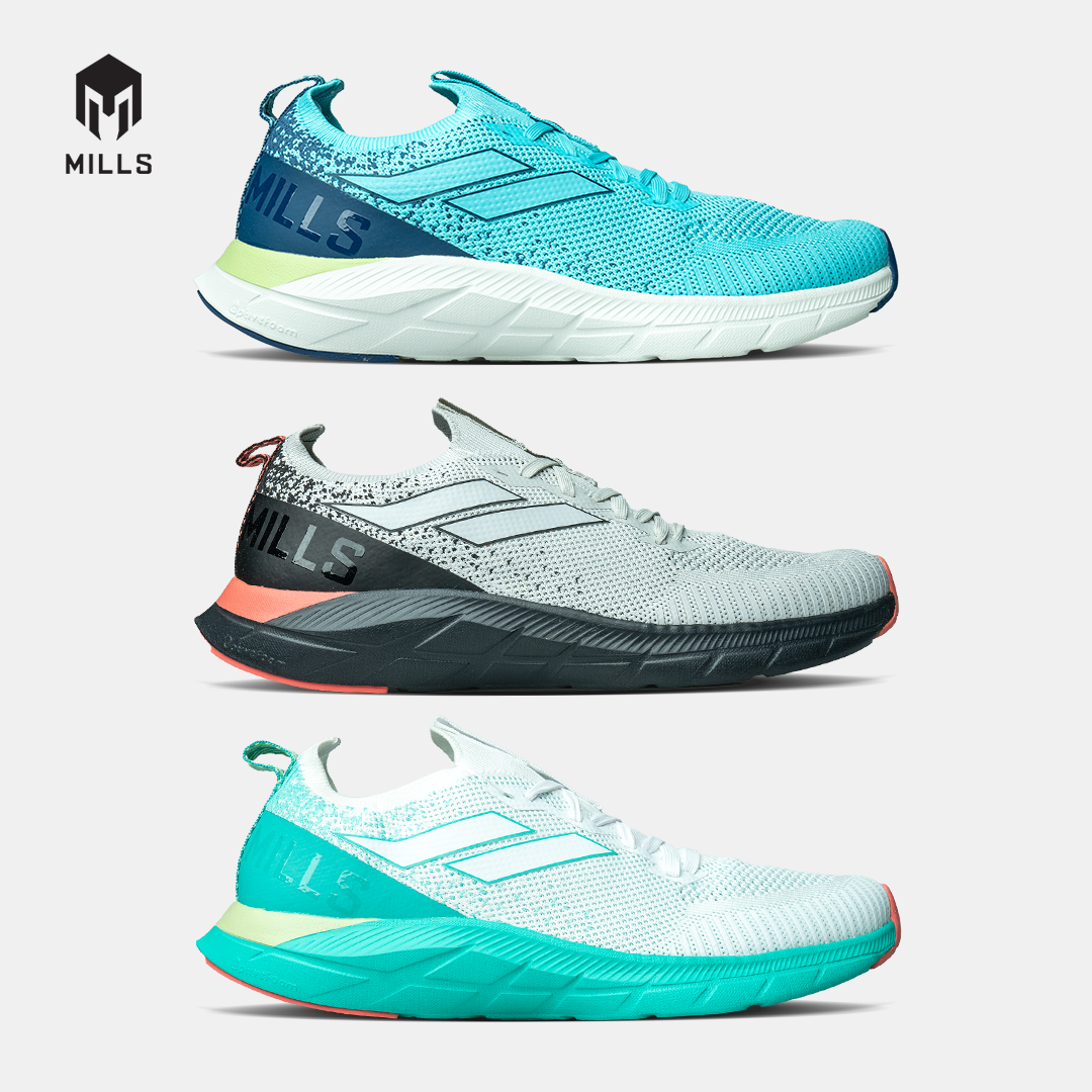 Mills Sepatu Lari Running Shoes Treximo Enerlite Grey / Black / Coral 9102010