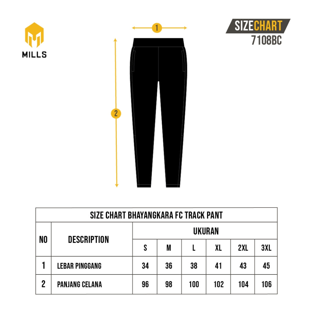 MILLS Celana Olahraga Bhayangkara FC Track Pant Black 7108BC