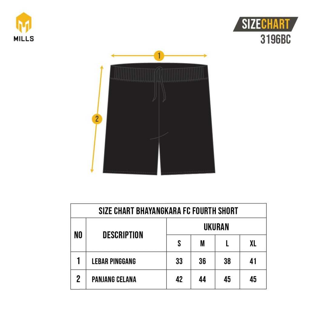 MILLS Celana Olahraga Bhayangkara FC Fourth Short White 3196BC