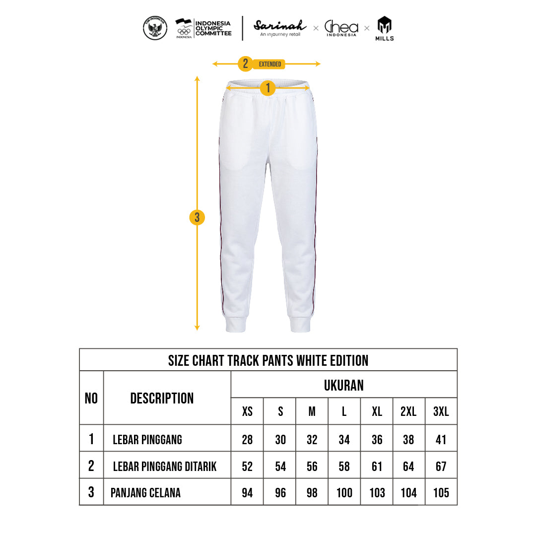 MILLS ASIAN GAMES TRACK PANT WHITE 03000380 20AGM