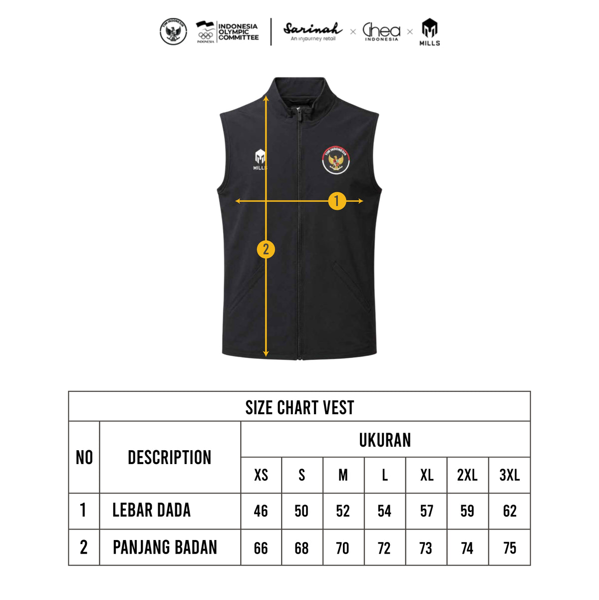 MILLS ASIAN GAMES VEST BLACK 02300078