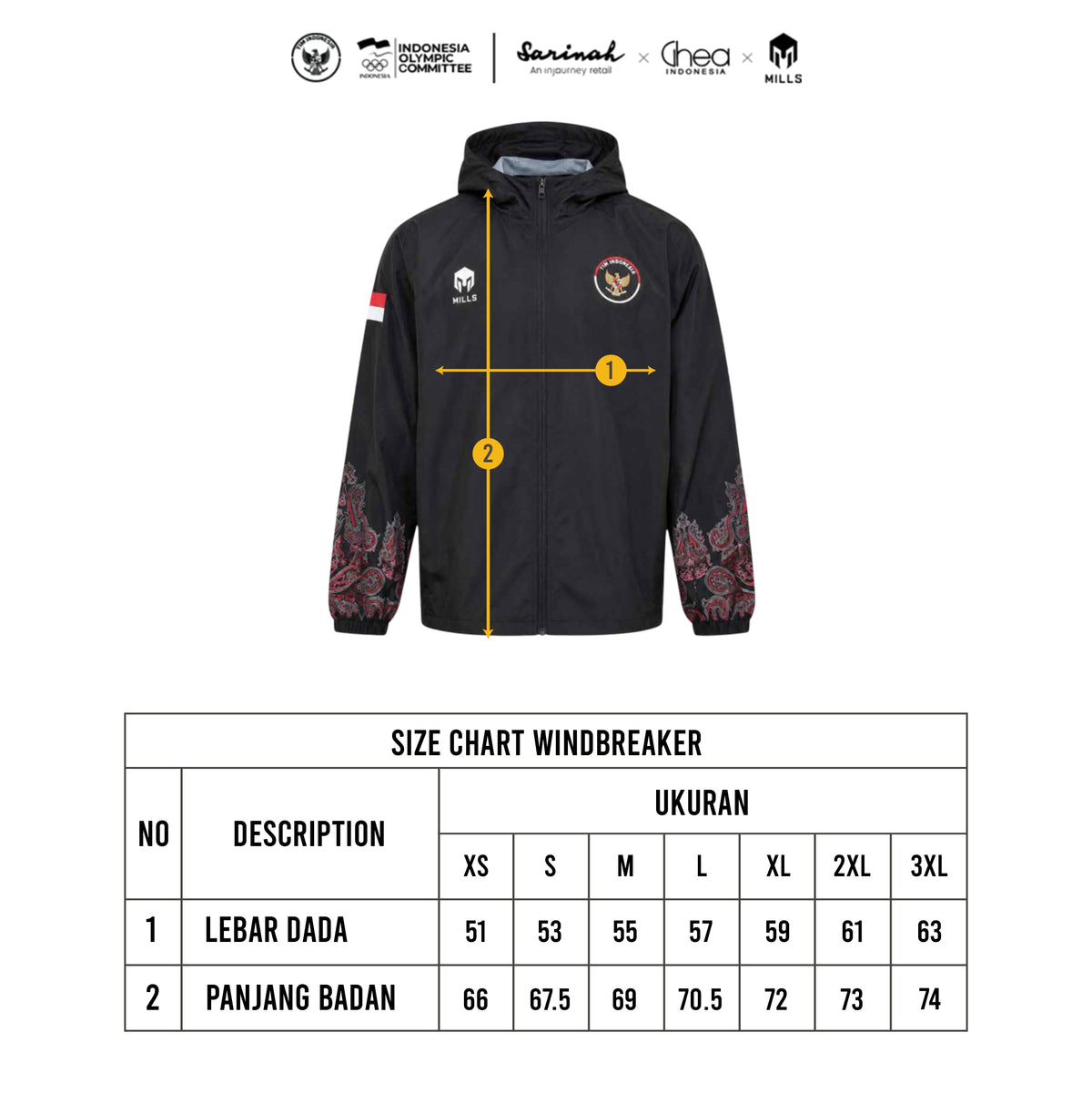 MILLS ASIAN GAMES WINDBREAKER BLACK 01900051