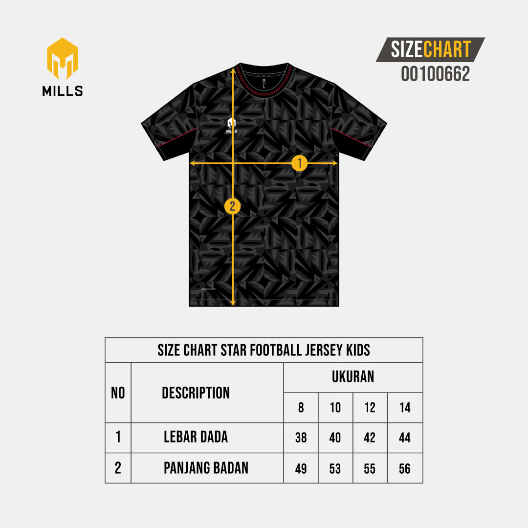 MILLS BAJU OLAHRAGA SEPAKBOLA FUTSAL SOCCER STAR FOOTBALL JERSEY KIDS 00100662