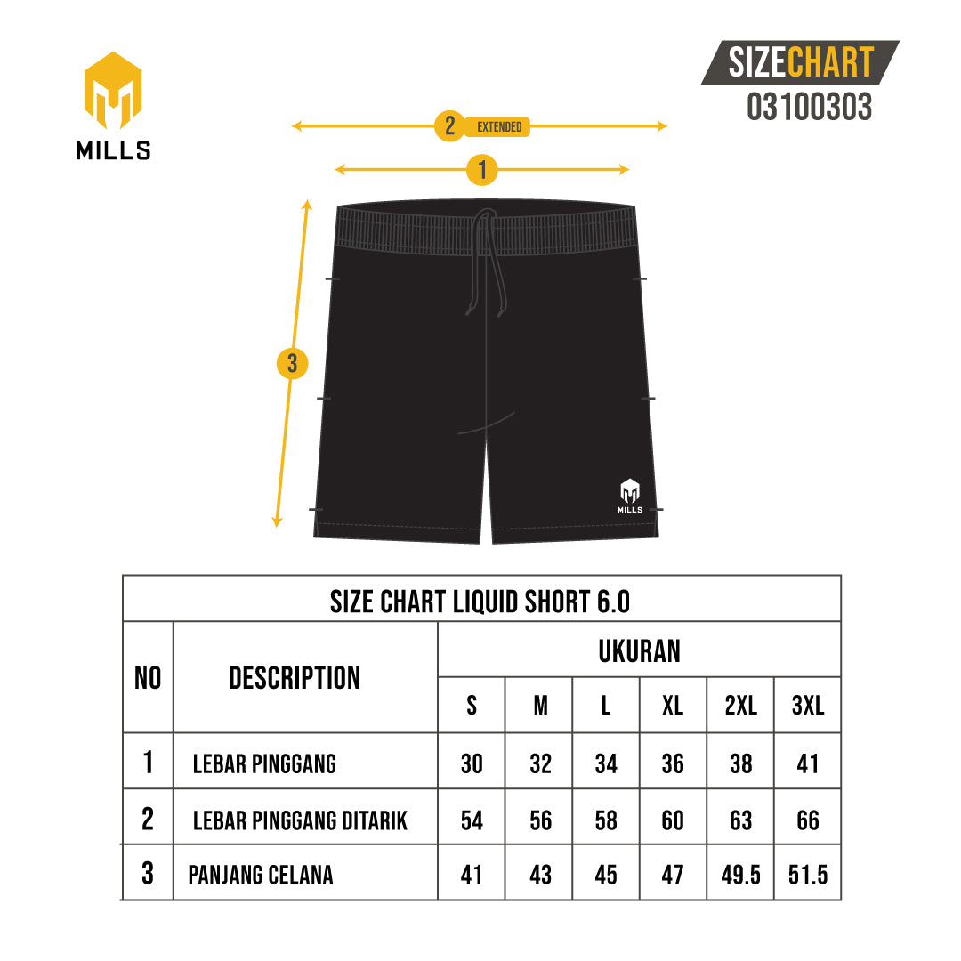 MILLS Celana Olahraga Short Pants Liquid 6.0 03100303