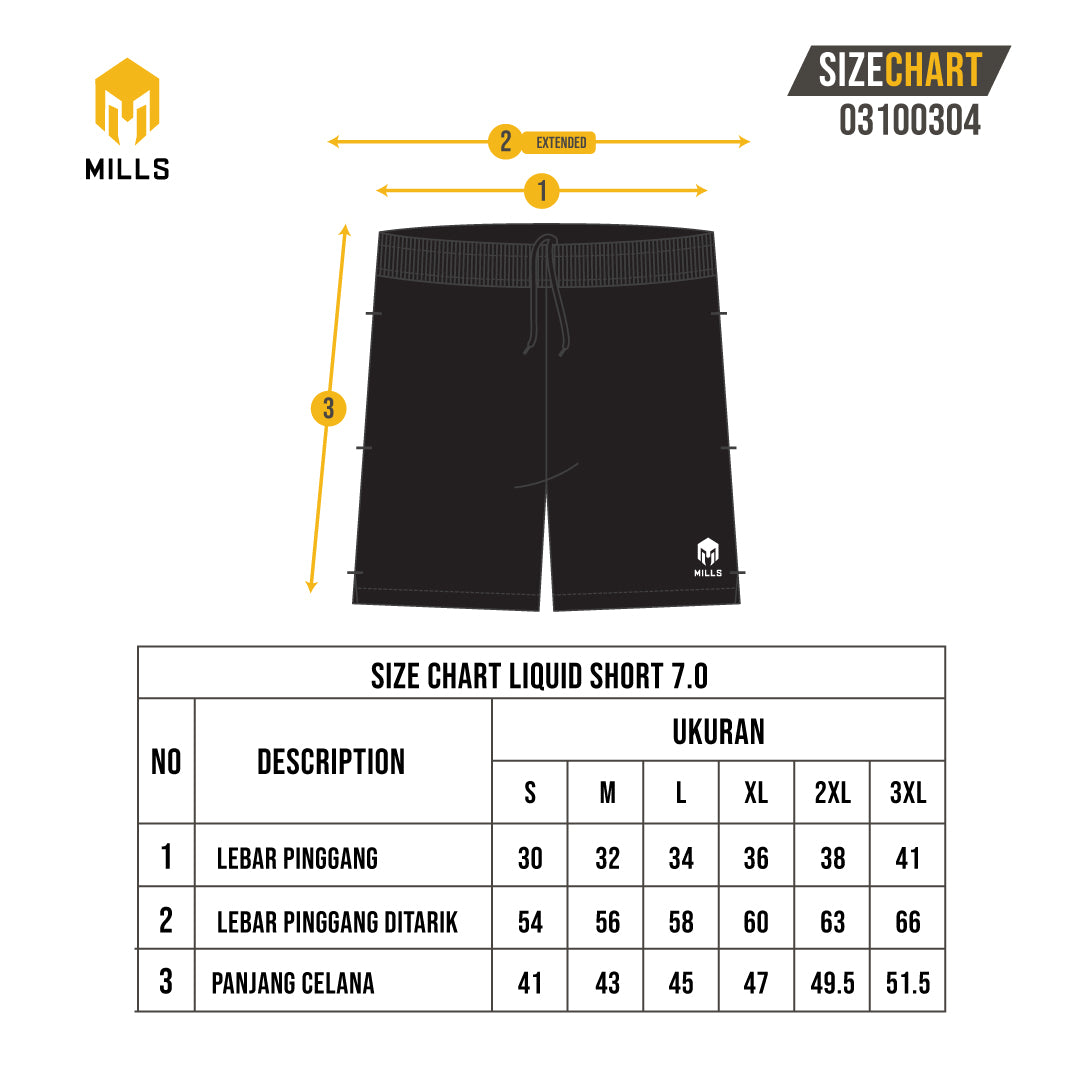 MILLS Celana Olahraga Short Pants Liquid 7.0 03100304