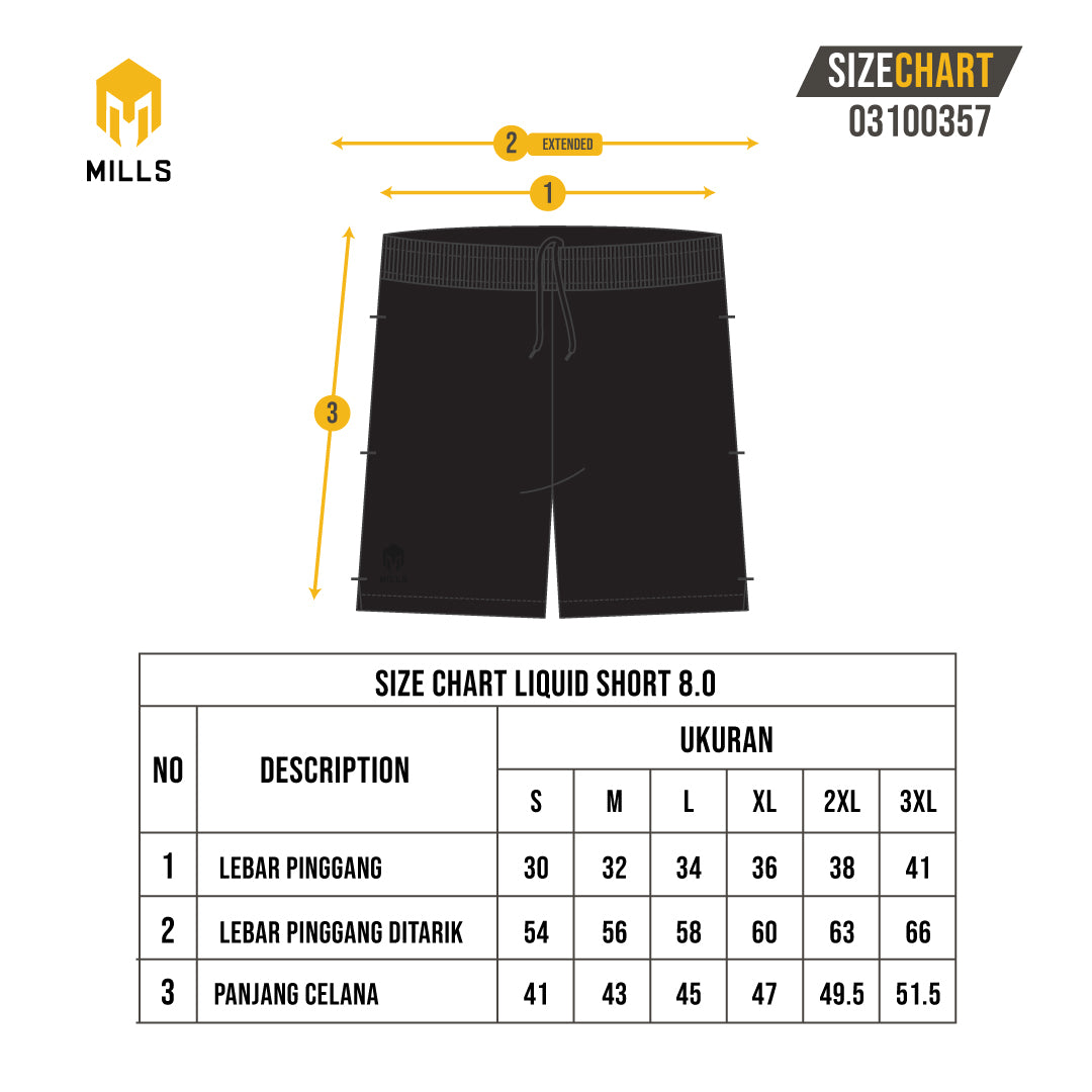MILLS Celana Olahraga Short Pants Liquid 8.0 03100357