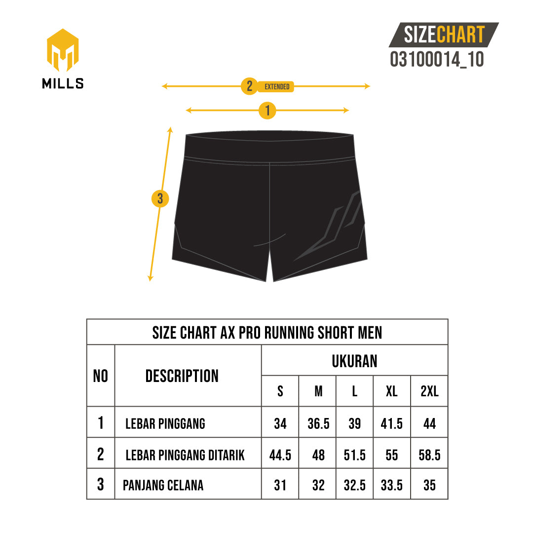 MILLS CELANA RUNNING AX PRO RUNNING SHORT MEN BLACK 03100014