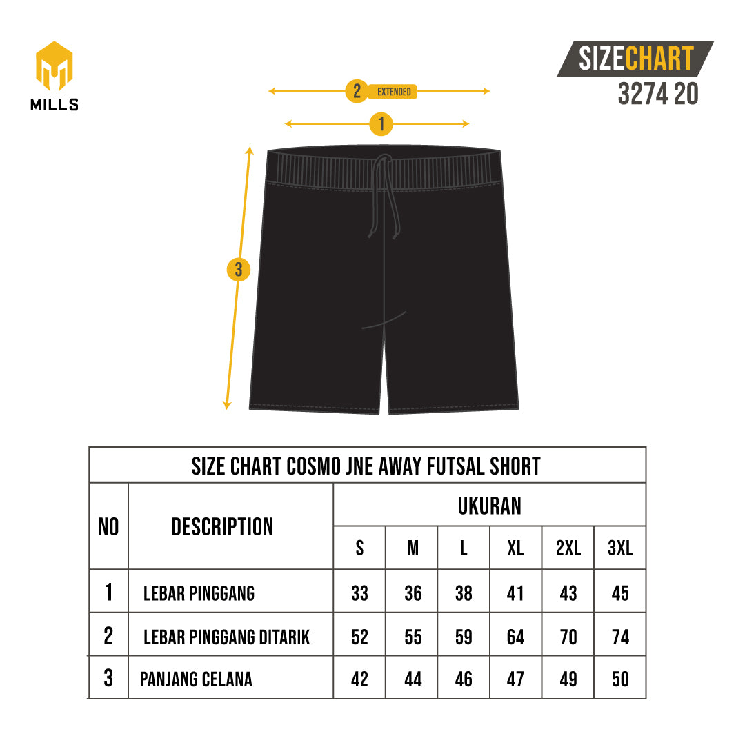 MILLS COSMO JNE AWAY FUTSAL SHORT WHITE 3274