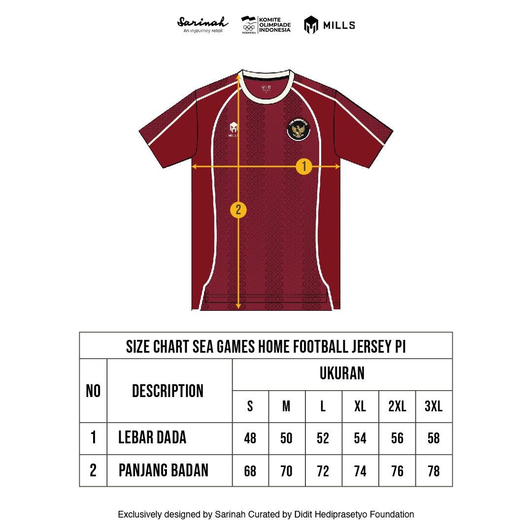 MILLS SEA GAMES HOME FOOTBALL JERSEY PI RED 00100806 30SGM