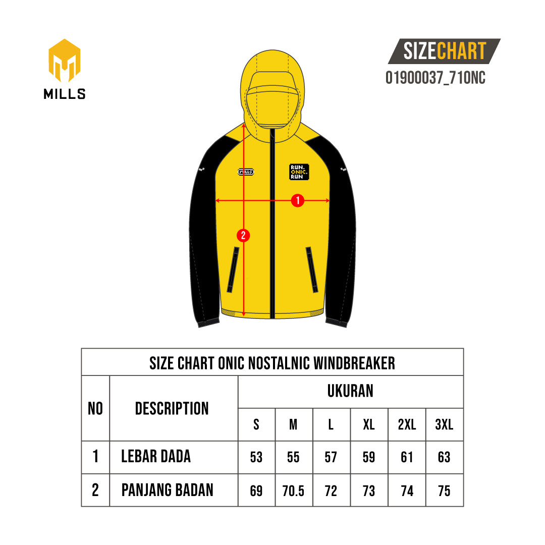 MILLS ONIC NOSTALNIC WINDBREAKER YELLOW/BLACK 01900037 71ONC