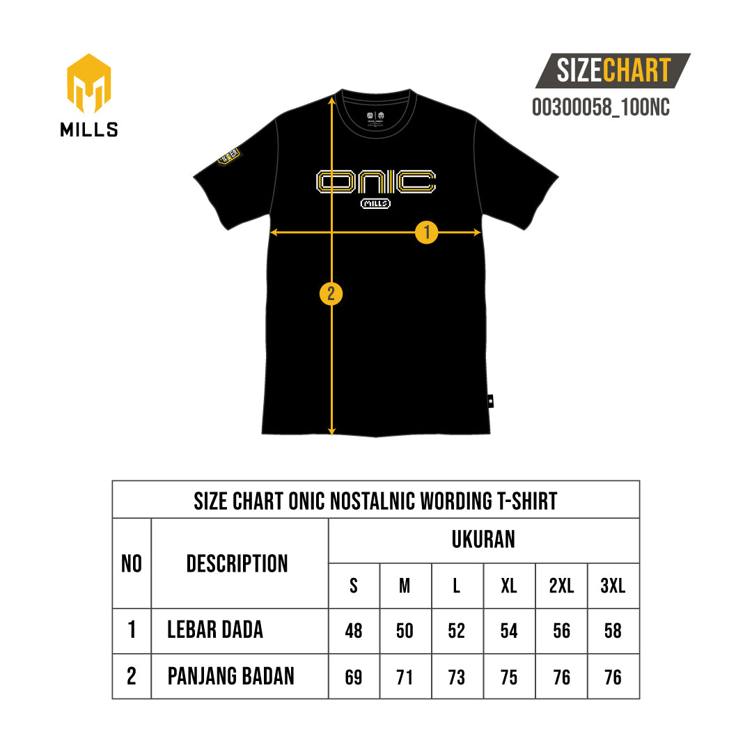 MILLS ONIC NOSTALNIC WORDING T-SHIRT BLACK 00300058 10ONC