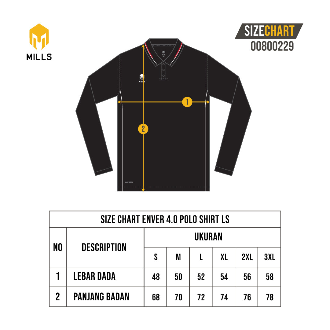 MILLS POLO SHIRT ENVER 4.0 POLO SHIRT LONG SLEEVE 00800229