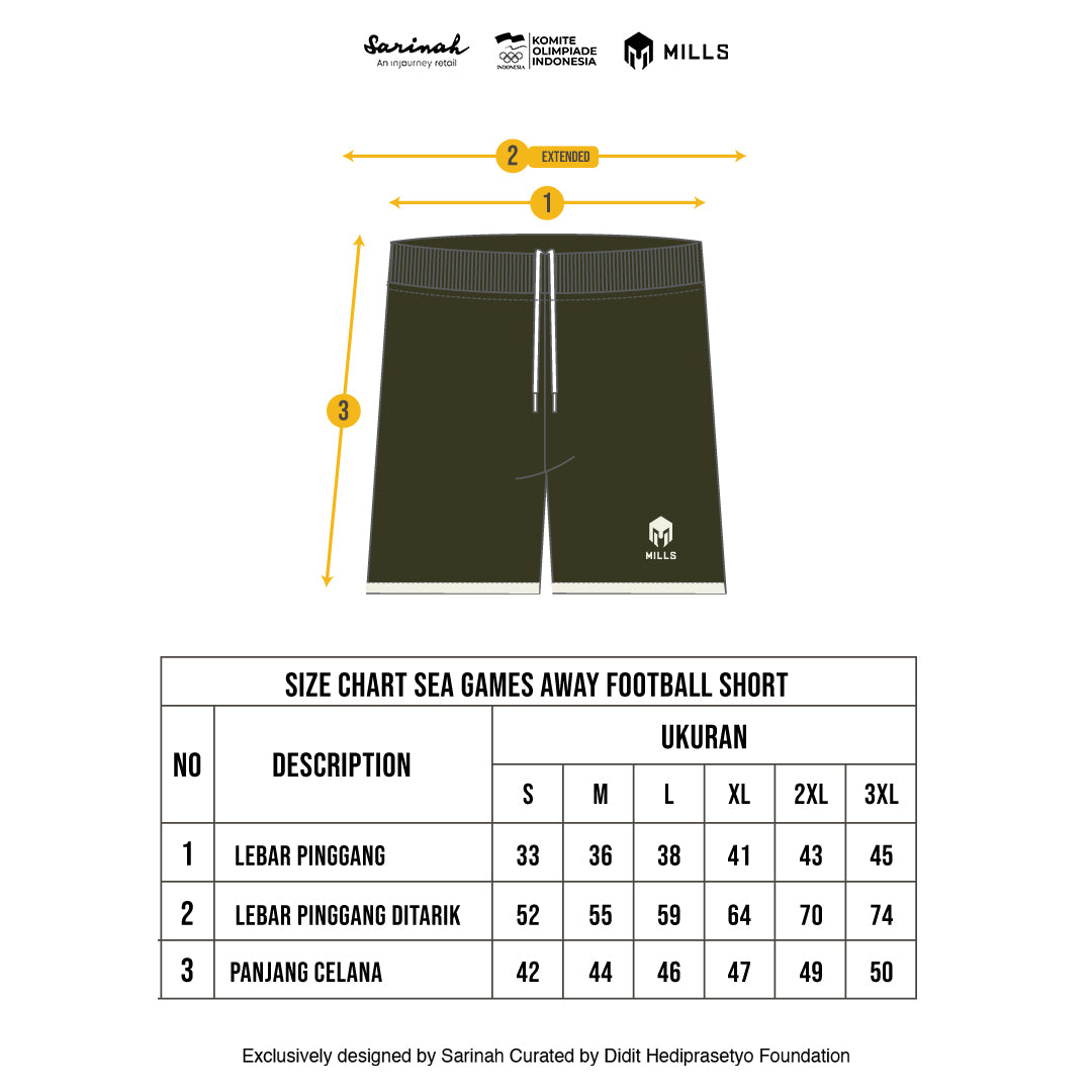 MILLS SEA GAMES AWAY FOOTBALL SHORT PI GREEN 03100376 50SGM