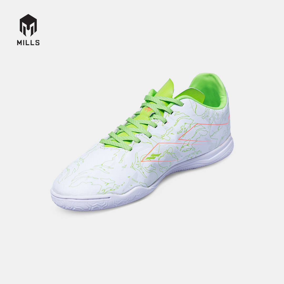 MILLS SEPATU FUTSAL FLAME 2.0 IN JR WHITE/LIME GREEN 9803503