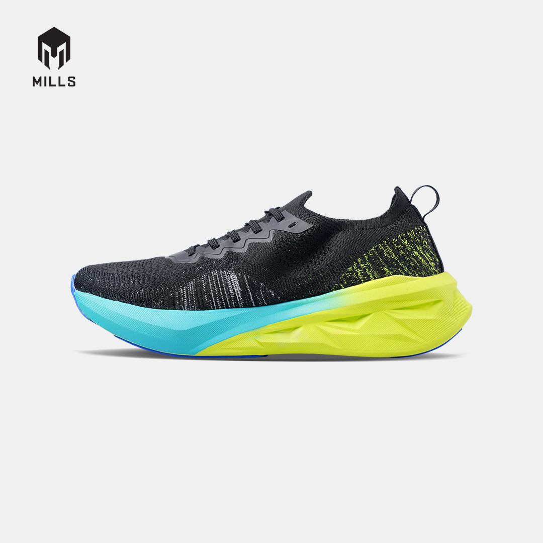 MILLS SEPATU LARI RUNNING SHOES ENERSTRIKE FLY M2 BLACK/SILVER/NEON 9105208