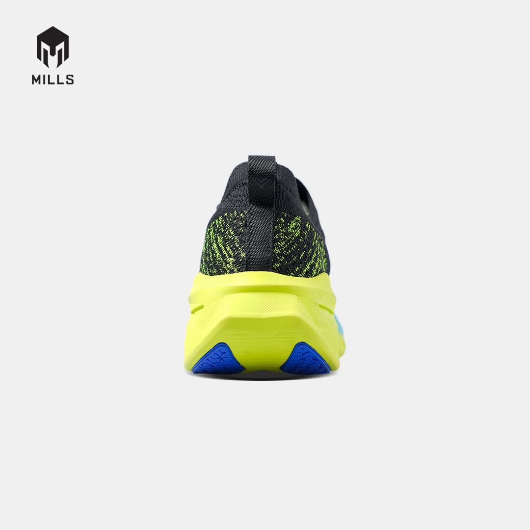 MILLS SEPATU LARI RUNNING SHOES ENERSTRIKE FLY M2 BLACK/SILVER/NEON 9105208