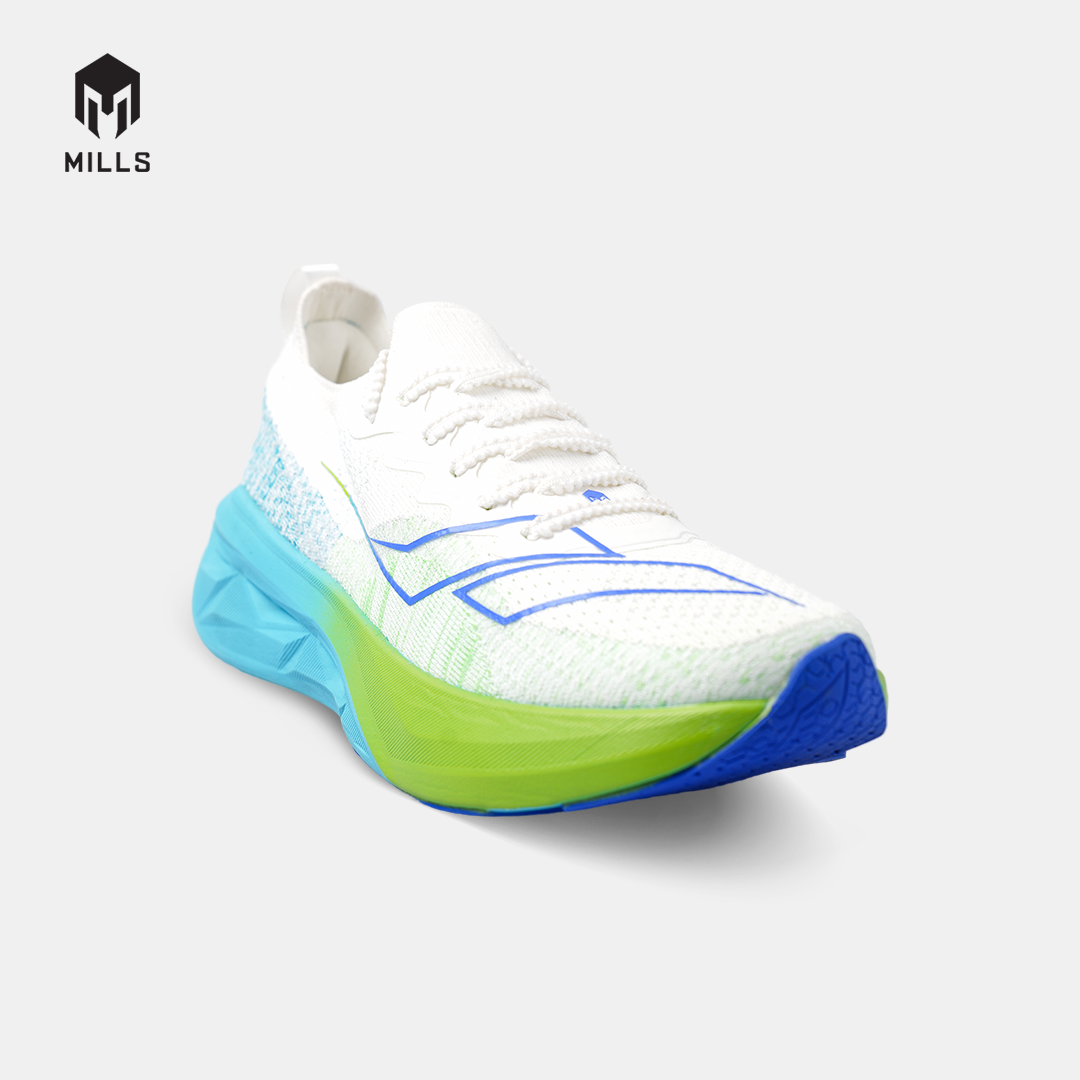 MILLS SEPATU LARI RUNNING SHOES ENERSTRIKE FLY M2 WHITE/BLUE/GREEN 9105206