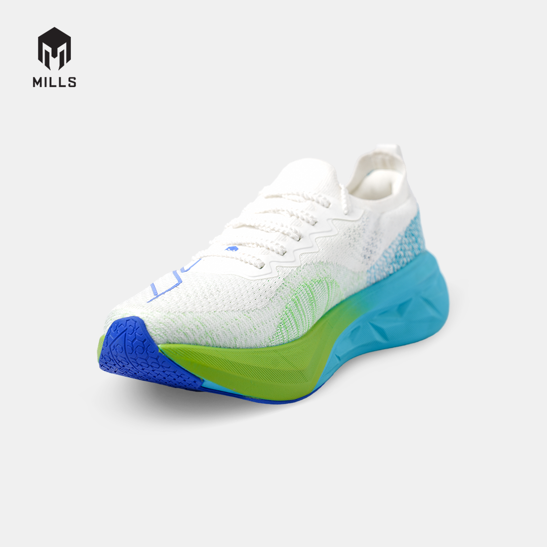 MILLS SEPATU LARI RUNNING SHOES ENERSTRIKE FLY M2 WHITE/BLUE/GREEN 9105206