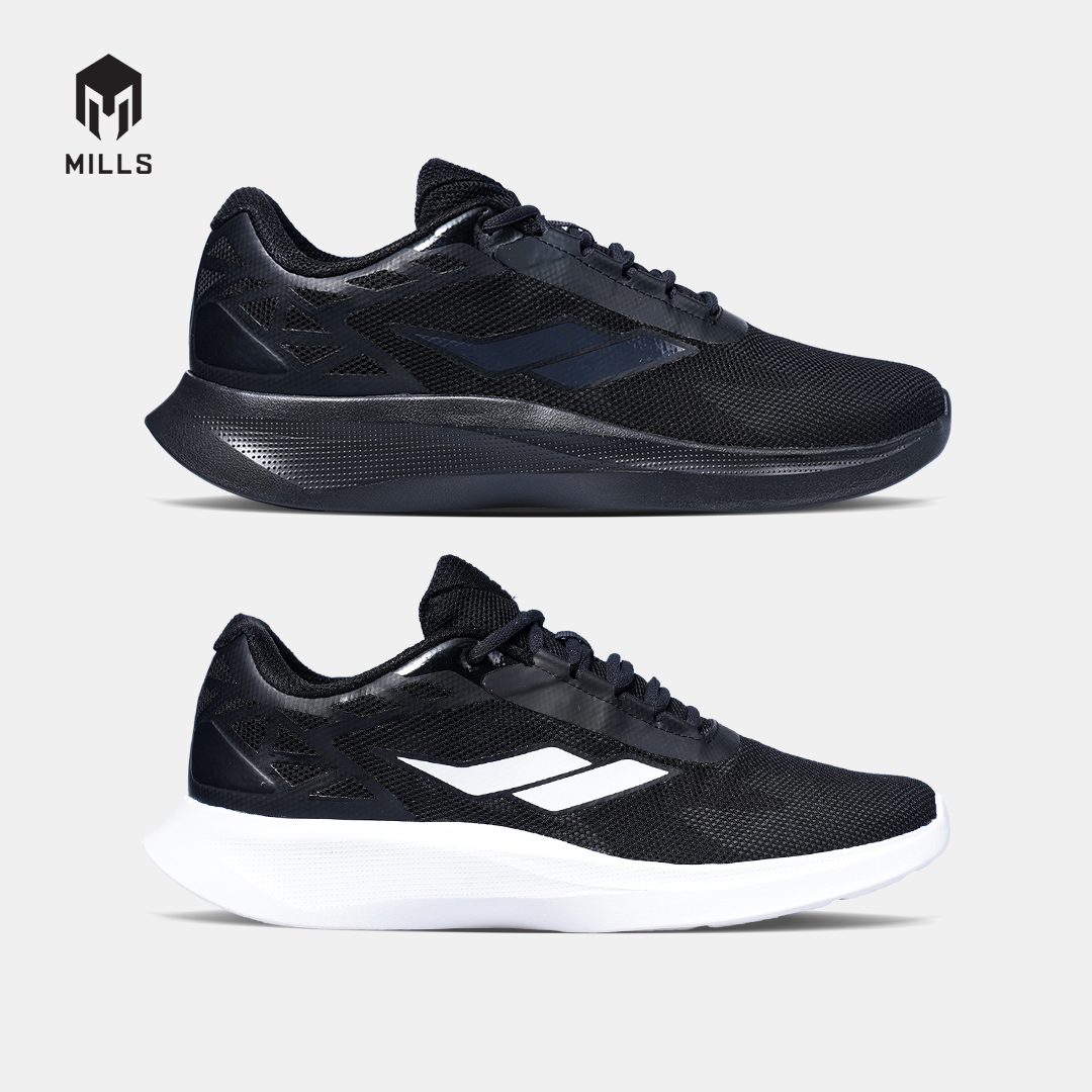 MILLS SEPATU LARI RUNNING SHOES SONIC BLACK/WHITE 9106303
