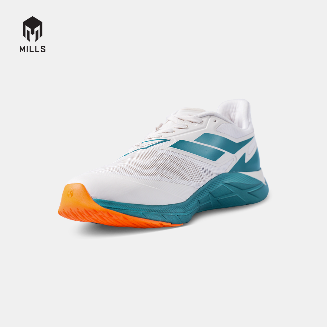 MILLS SEPATU LARI RUNNING SHOES TREXIMO SAGA M3 ANTIQUE WHITE/DK.GREEN/ORANGE 9106106