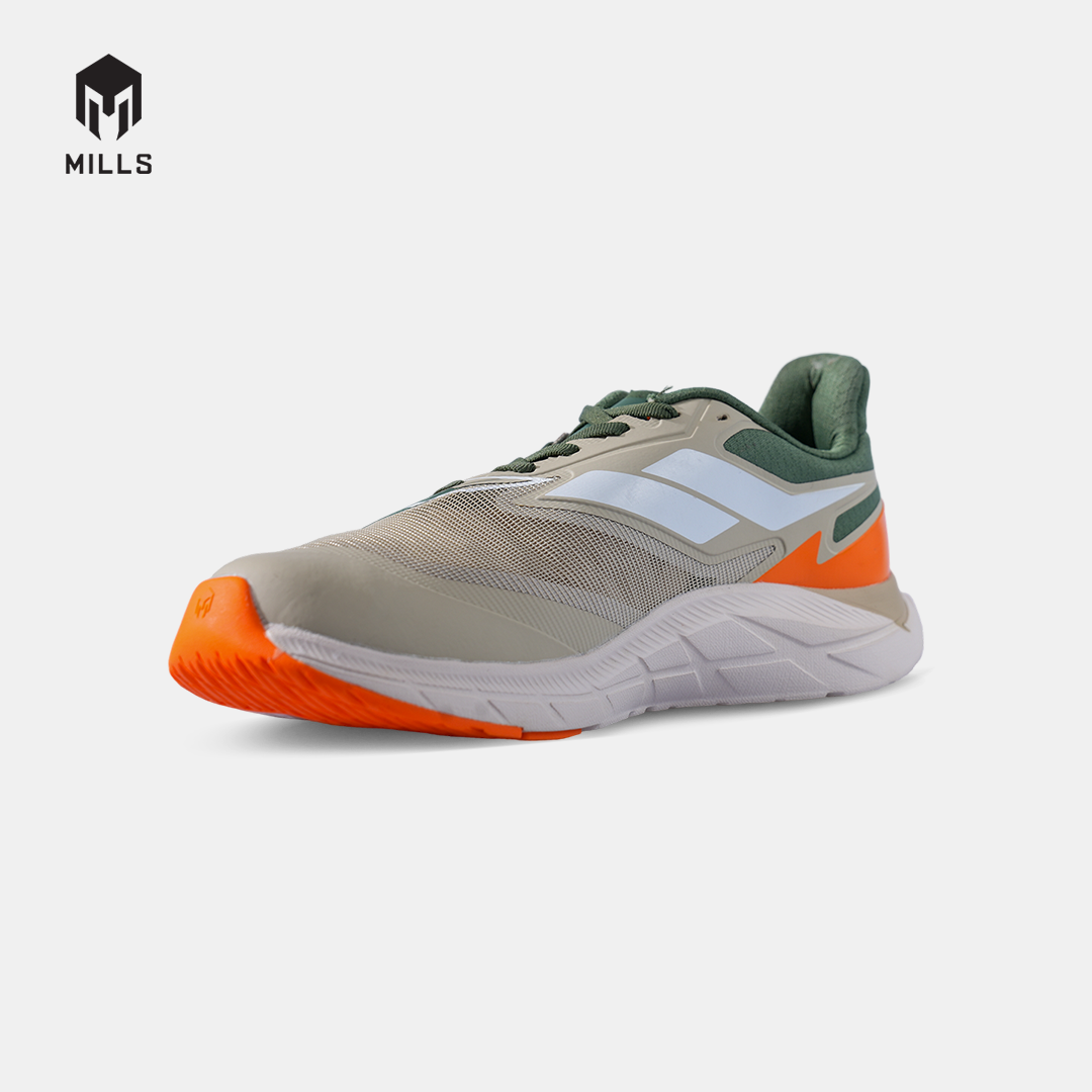 MILLS SEPATU LARI RUNNING SHOES TREXIMO SAGA M3 KHAKI/OFF WHITE/PEEL ORANGE 9106109
