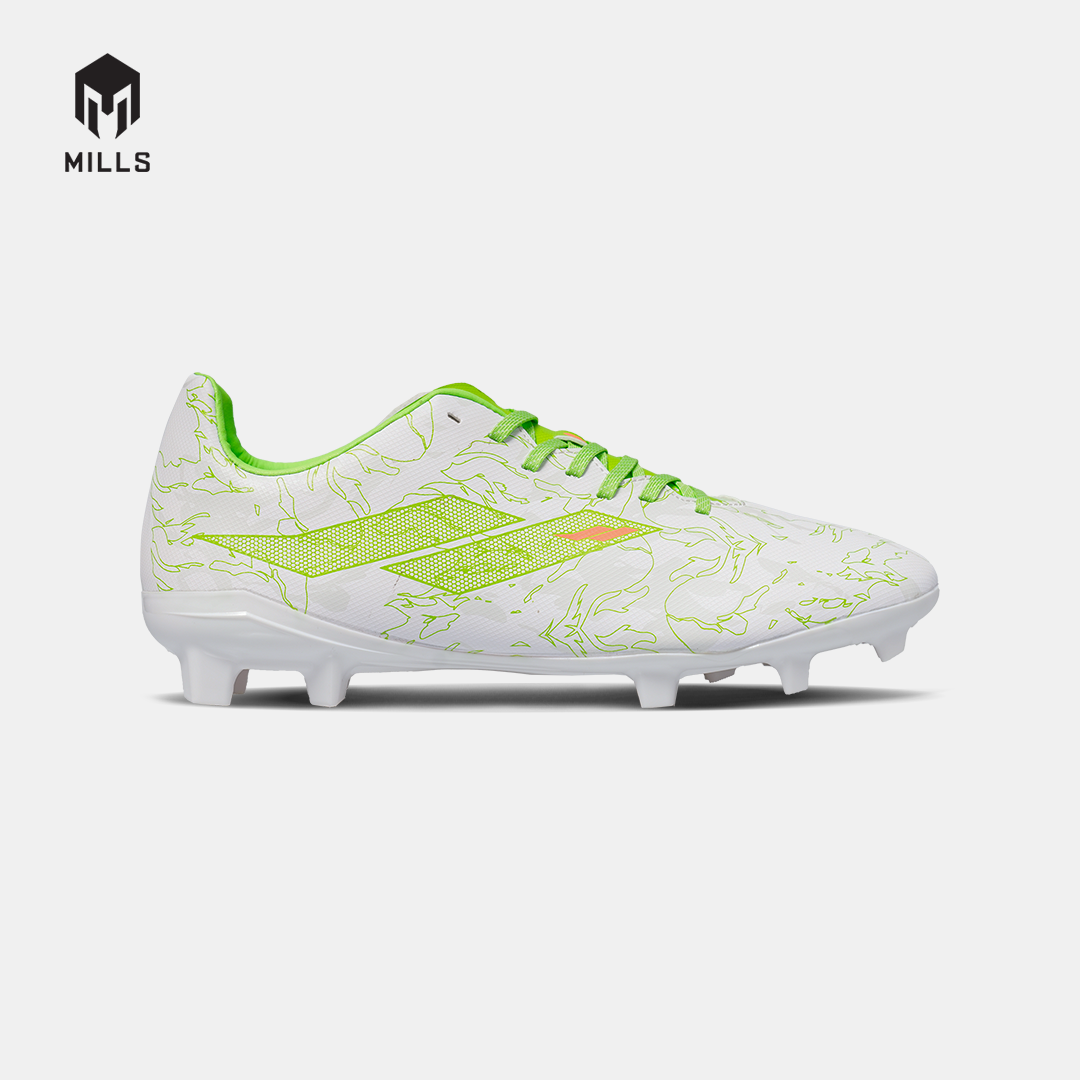 MILLS Sepatu Sepakbola Flame 2.0 FG White / Lime Green 9304808