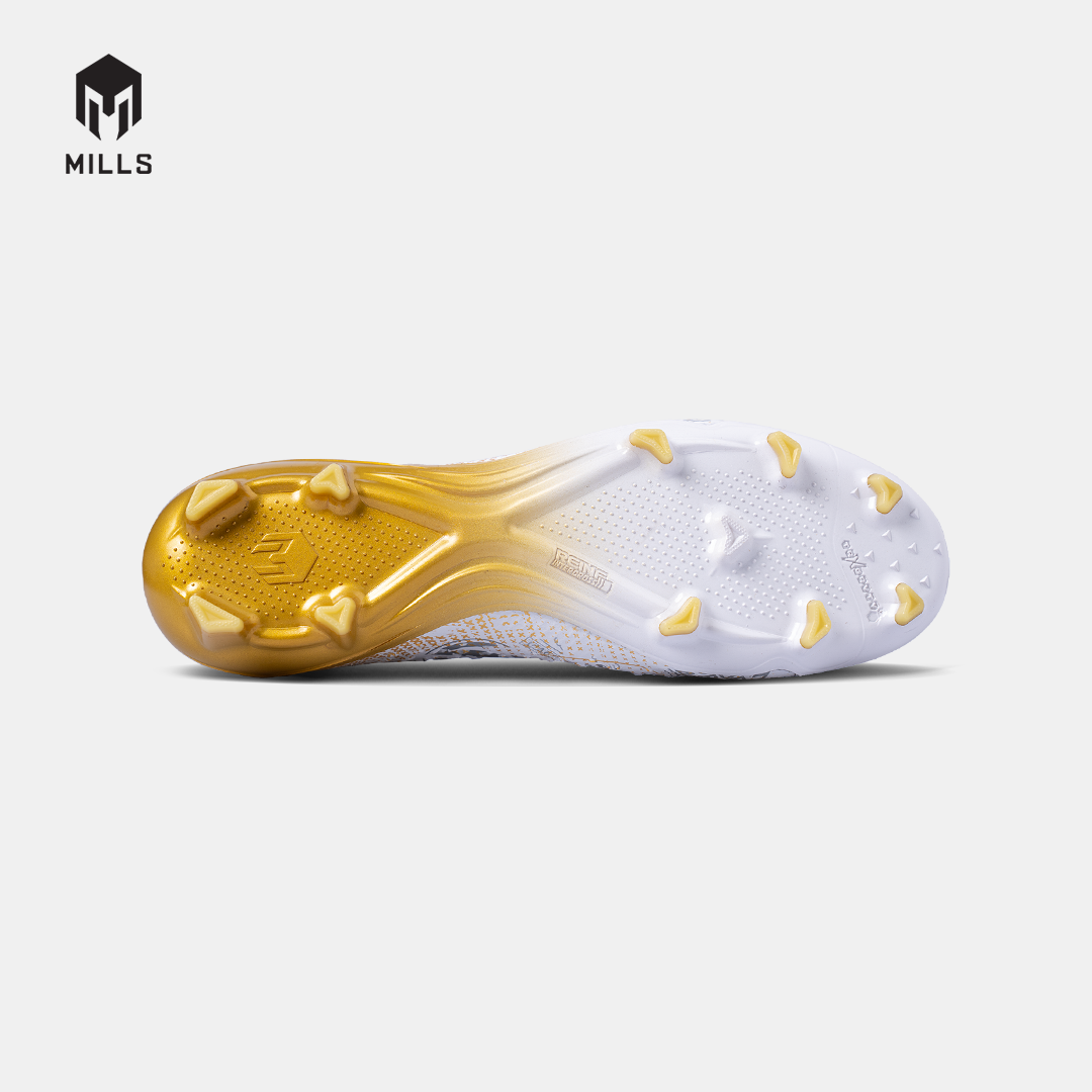 MILLS Sepatu Sepakbola Xyclops ACG MK 2 Elite FG White / Gold / Silver 9303505