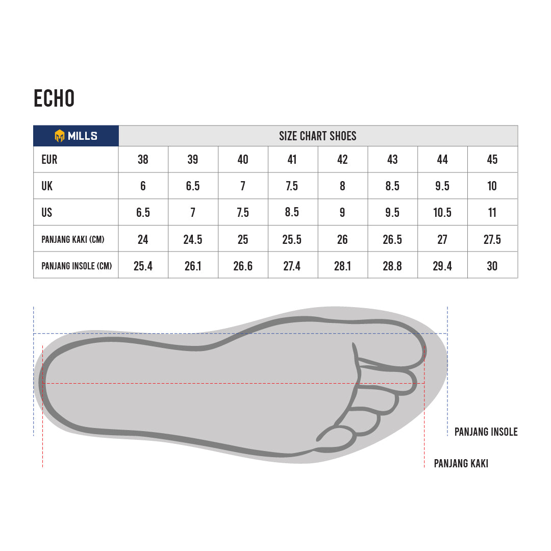 MILLS SEPATU LARI RUNNING SHOES ECHO ALL.WHITE 9702301