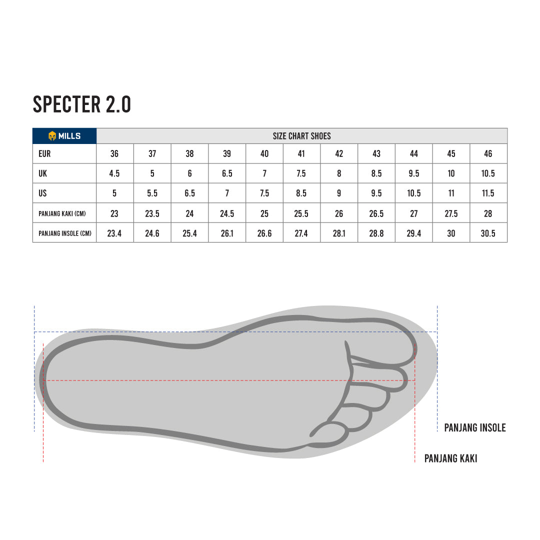 MILLS SEPATU LARI RUNNING SHOES SPECTER 2.0 ALL.BLACK 9101505