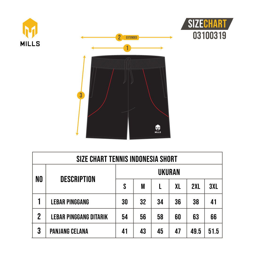 MILLS TENNIS INDONESIA SHORT WHITE 03100319 20PLT