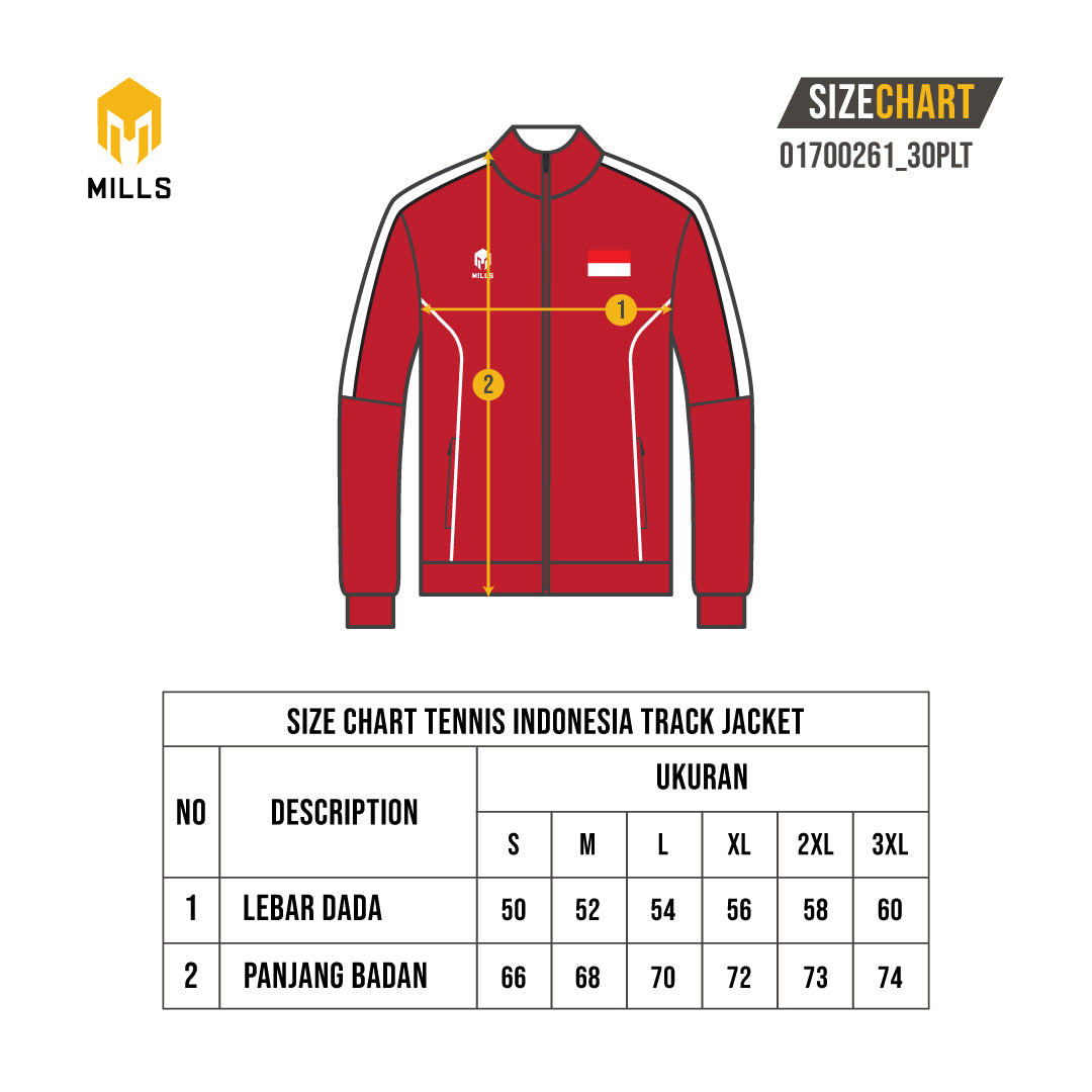 MILLS TENNIS INDONESIA TRACK JACKET RED 01700261 30PLT
