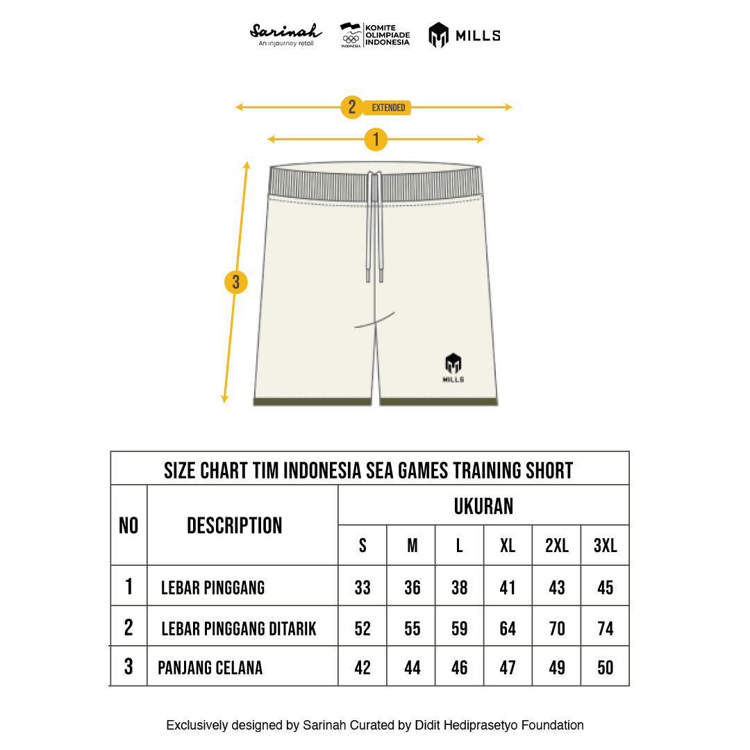 MILLS TIM INDONESIA SEA GAMES TRAINING SHORT BEIGE 03100372 66SGM