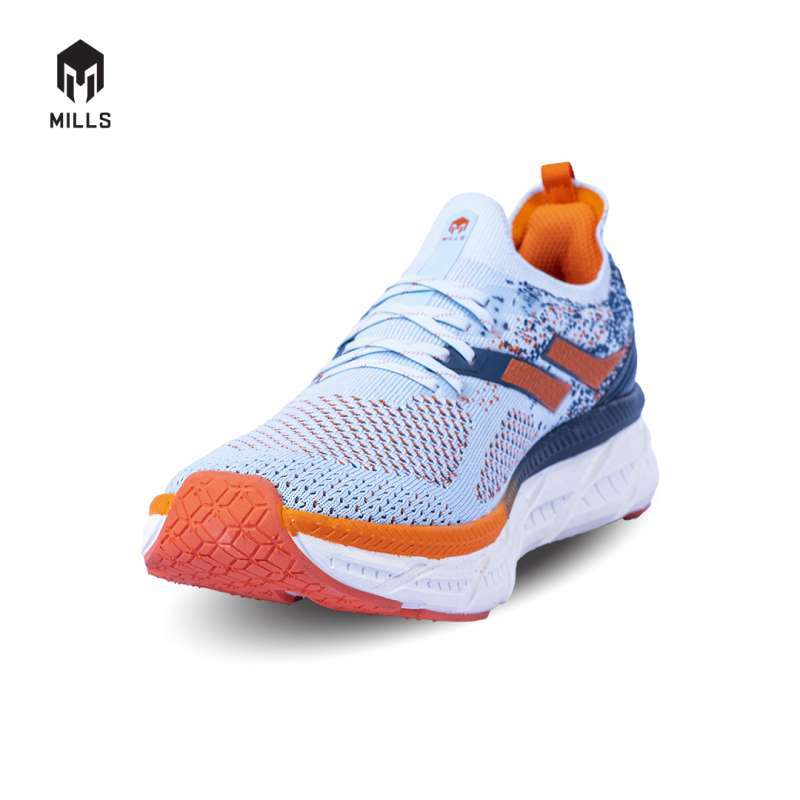 Mills Sepatu Enermax Nanoknit LT Blue / Orange / White 9103101